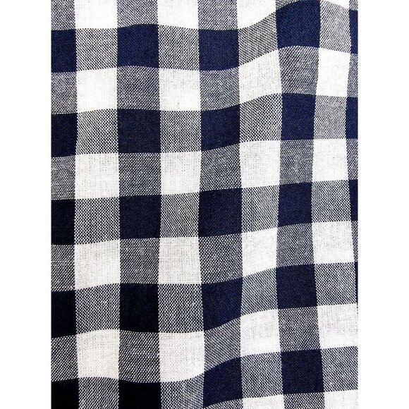 J. Crew Classic Size Large Mens Navy White Check Button Down Long Sleeve Shirt - Picture 7 of 11